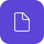 Icon of a white document outline on a purple circular background.