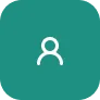 Profile icon on a teal background, representing a user or account.