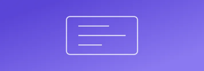 Minimalistic white rounded rectangular icon with three horizontal lines on purple gradient background.